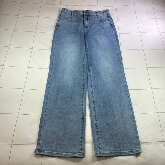 Judy Blue Jeans Women 30 Retro Wide Leg Front Yoke High Rise Medium Wash Stretch - Picture 1 of 12